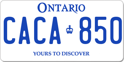 ON license plate CACA850