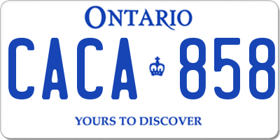 ON license plate CACA858