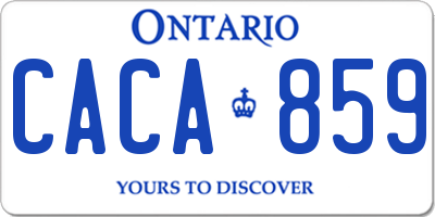 ON license plate CACA859