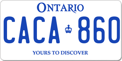 ON license plate CACA860