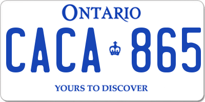 ON license plate CACA865