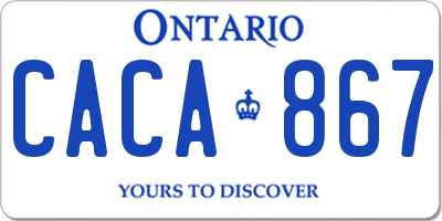 ON license plate CACA867