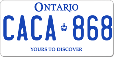 ON license plate CACA868