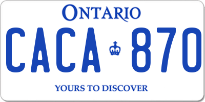 ON license plate CACA870