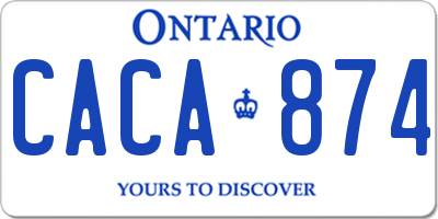 ON license plate CACA874