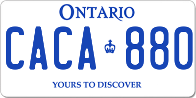 ON license plate CACA880