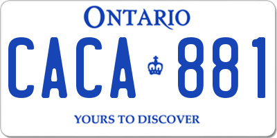 ON license plate CACA881