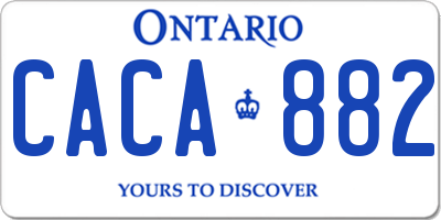 ON license plate CACA882