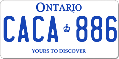 ON license plate CACA886