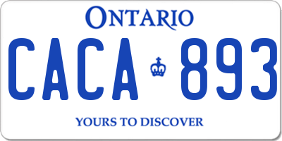 ON license plate CACA893