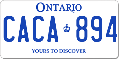 ON license plate CACA894