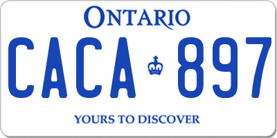 ON license plate CACA897