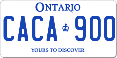 ON license plate CACA900