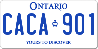 ON license plate CACA901