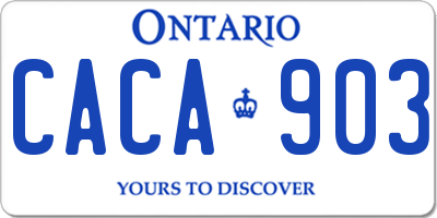 ON license plate CACA903