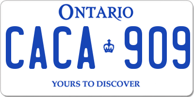 ON license plate CACA909