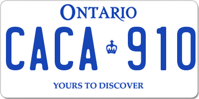 ON license plate CACA910