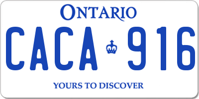 ON license plate CACA916