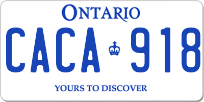 ON license plate CACA918