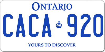 ON license plate CACA920