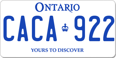 ON license plate CACA922