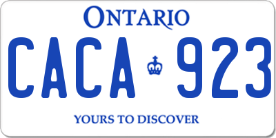 ON license plate CACA923