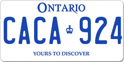 ON license plate CACA924