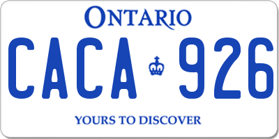 ON license plate CACA926