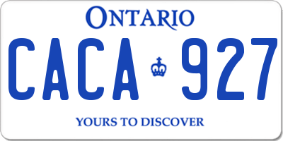 ON license plate CACA927