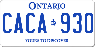 ON license plate CACA930