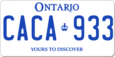 ON license plate CACA933