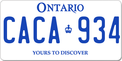 ON license plate CACA934