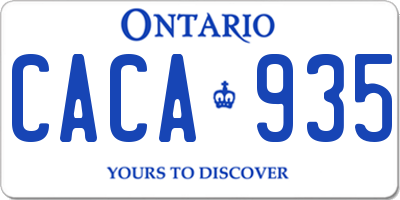 ON license plate CACA935