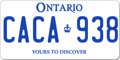 ON license plate CACA938