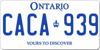 ON license plate CACA939