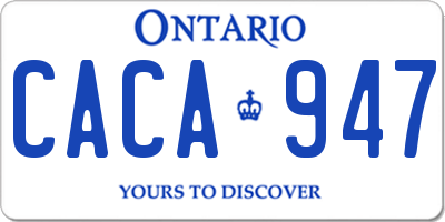 ON license plate CACA947