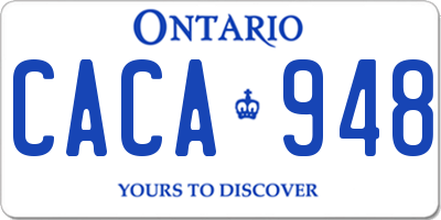 ON license plate CACA948