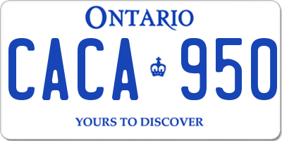 ON license plate CACA950