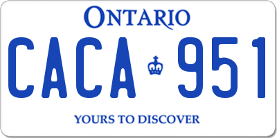 ON license plate CACA951