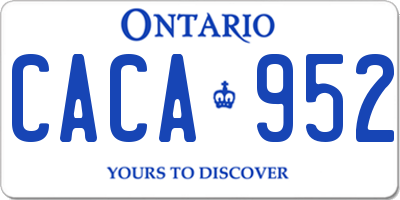 ON license plate CACA952