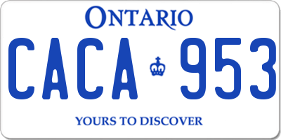 ON license plate CACA953