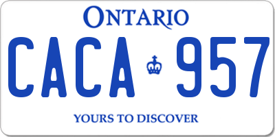 ON license plate CACA957