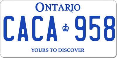 ON license plate CACA958