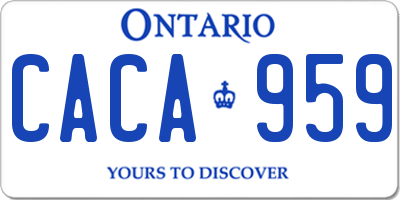 ON license plate CACA959