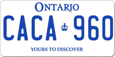 ON license plate CACA960