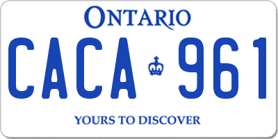 ON license plate CACA961