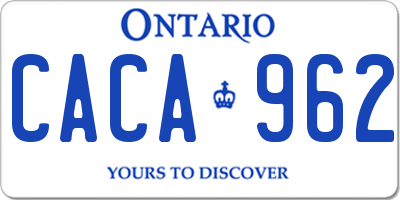 ON license plate CACA962