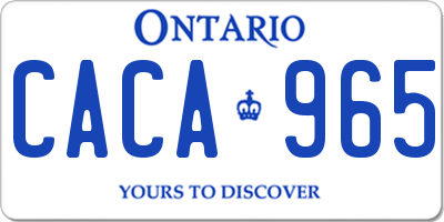 ON license plate CACA965