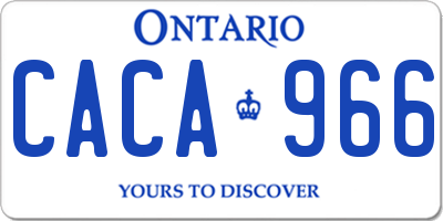 ON license plate CACA966