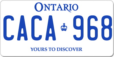 ON license plate CACA968